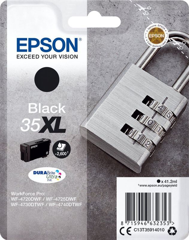 Epson Padlock Singlepack - Zwart - 35XL DURABrite Ultra Ink