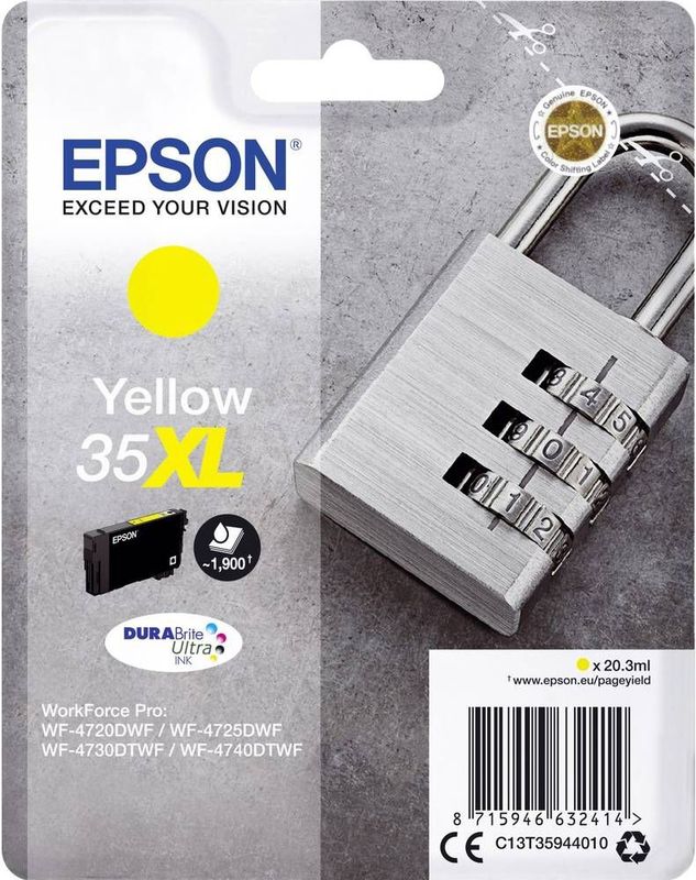 Epson Padlock C13T35944010 inktcartridge 1 stuk(s) Origineel Hoog (XL) rendement Geel
