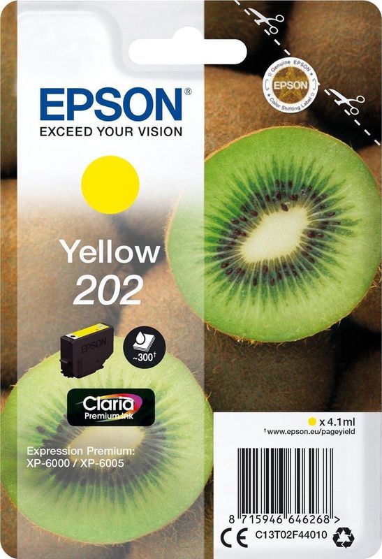Epson Kiwi 202 inktcartridge 1 stuk(s) Origineel Normaal rendement Geel