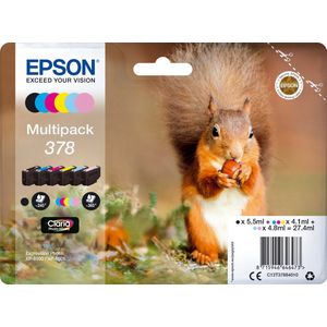 Epson 378 Multipack zwart en kleur (C13T37884010) - Inktcartridge - Origineel
