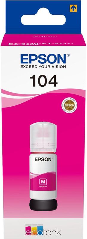 Epson - 104 EcoTank - 65ml Magenta - Schrijf- en Tekeninkt