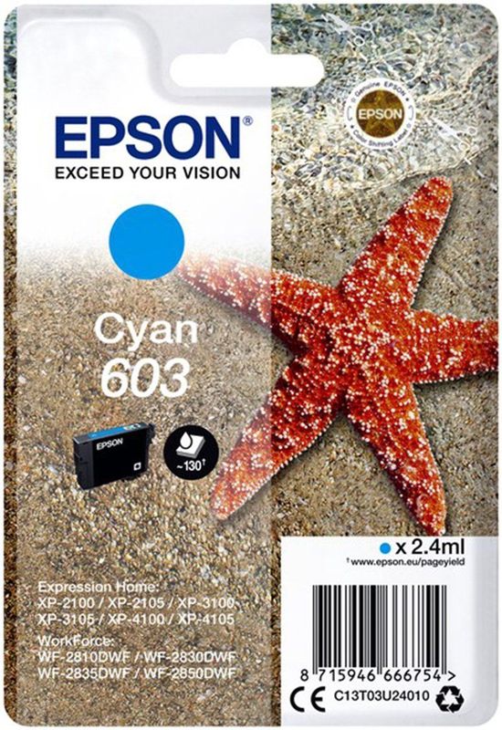 Epson Singlepack Cyan 603 Ink