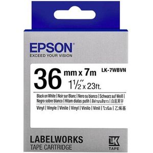 Epson LK-7WBVN tape zwart op wit 36 mm (origineel)