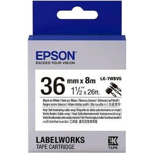 Epson LK-7WBVS kabel tape zwart op wit 36 mm (origineel)