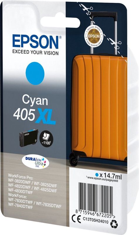 Epson Inktcartridge 405XL (C13T05H24010) Cyaan Hoge capaciteit