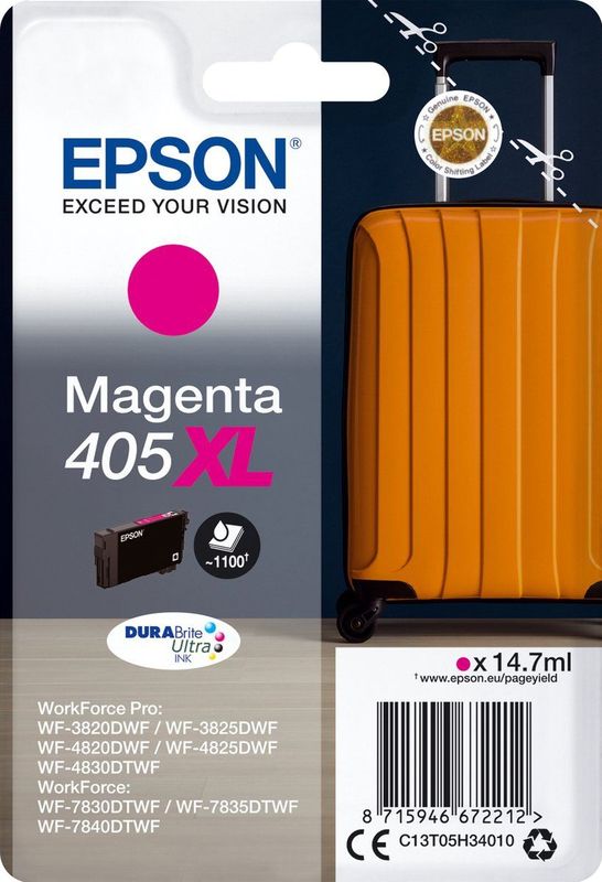 Epson - 405XL - Singlepack Magenta - DURABrite Ultra Ink