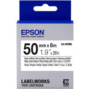 Epson LK-9WBN tape zwart op wit 50 mm (origineel)