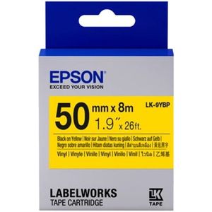 EPSON - LABELWORKS SUPPLIES S6 TAPE - LK-9YBP PASTEL KLEUR GEEL ZWART 50 MM 8 M