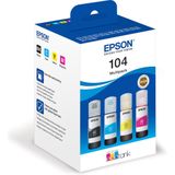 Epson - Inktfles 104 - Eco Tank - Multipack - BK/C/M/Y