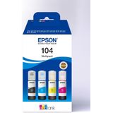 Epson - Inktfles 104 - Eco Tank - Multipack - BK/C/M/Y