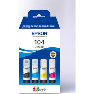Epson - Inktfles 104 - Eco Tank - Multipack - BK/C/M/Y