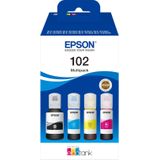 Epson 102 - EcoTank Inktflessen - Multipack - Kleur / Zwart