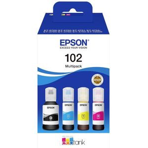 Epson 102 - EcoTank Inktflessen - Multipack - Kleur / Zwart