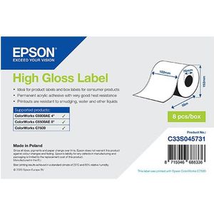 Epson C33S045731 high gloss doorlopende labelrol 102 mm x 58 m (origineel)