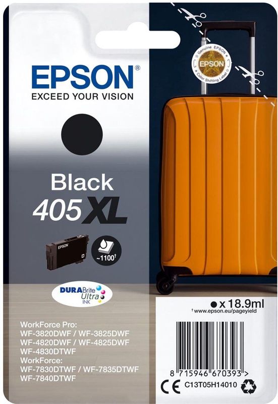 Epson - Inktcartridge 405XL - Zwart - 1.100 Pagina's - 8 Stuks
