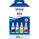 Epson EcoTank 664 / 4-Pack (Black Geel Cyaan Magenta) Inkt - Ink refill Cyaan