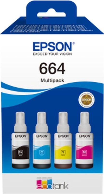 Epson C13T66464A Inktcartridge - 4 stuks - Zwart/Cyaan/Magenta/Geel