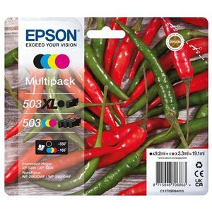 Epson 503 XL inktcartridge 4 stuk(s) Origineel Hoog (XL) rendement Zwart, Cyaan, Magenta, Geel