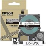 Epson - LK-4WBJ - Etiketteringstape - Matwit/Zwart - 12 mm