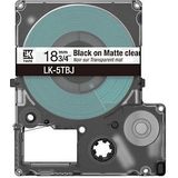 Epson LK-5TBJ matte tape zwart op transparant 18 mm (origineel)