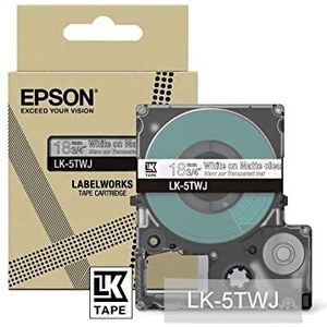 Epson Labelworks LK-4TWJ LabelWorks LW-C610 en LW-C410, 12 mm, transparant mat / wit