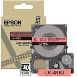Epson LK-4RBJ matte tape zwart op rood 12 mm (origineel)