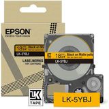 Epson LK-5YBJ matte tape zwart op geel 18 mm (origineel)