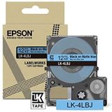 Epson Labelworks LK-4LBJ Labelbandcassette compatibel met Epson LabelWorks LW-C610 en LW-C410 blauw mat/zwart 12 mm