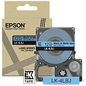 Epson Labelworks LK-4LBJ Labelbandcassette compatibel met Epson LabelWorks LW-C610 en LW-C410 blauw mat/zwart 12 mm