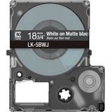 Epson - LK-5BWJ - Matte Tape - Wit op Zwart - 18 mm - 8 Meter