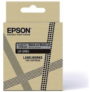 Epson - Etiketteringstape - Mat Grijs/Zwart - 18mm - 8m - LK-5ABJ