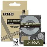 Epson Labelworks LK-5QWJ Labelbandcassette compatibel met Epson LabelWorks LW-C610 en LW-C410 mat kaki/wit 18 mm