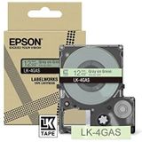 Epson Labelworks LK-4GAS Labelbandcassette compatibel met Epson LabelWorks LW-C610 en LW-C410 groen/grijs 12 mm