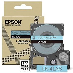 Epson Labelworks LK-4LAS Labeltape, compatibel met Epson LabelWorks LW-C610 en LW-C410 blauw/grijs 12 mm