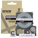 Epson Labelworks LK-4UAS Labelbandcassette, compatibel met Epson LabelWorks LW-C610 en LW-C410 paars/grijs 12 mm