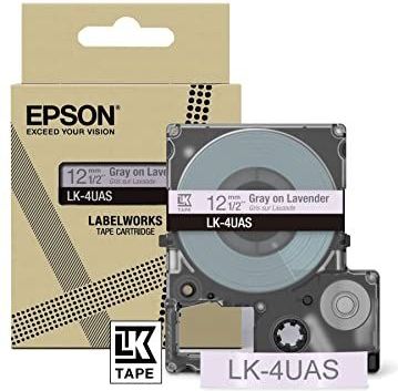 Epson - LK-4UAS - Etiketteringstape - Zacht Paars/Grijs - 12 mm