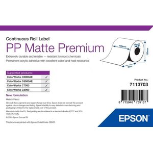 7113703- Epson PP Matte Premium, Continu, etikettenrol, synthetisch, 55 m, B 105mm