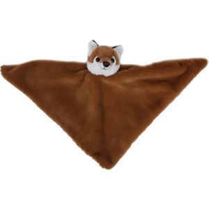 Pia soft toys Knuffeldier Vos - zachte pluche stof - tuttel/knuffeldoekje - rood - 45 cm - baby/peuter