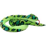 Pia Soft Toys Knuffeldier Boomslang - zachte pluche stof - groen - kwaliteit knuffels - 250 cm