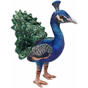 Knuffeldier Pauw - zachte pluche stof - premium kwaliteit knuffels - blauw - 40 cm - Vogel knuffels
