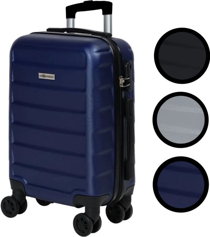 Cabine handbagage reis trolley koffer - zwenkwielen - 52 x 34 x 20 cm - 45 liter - cijferslot - blauw