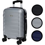 Cabine handbagage reis trolley koffer - zwenkwielen - 52 x 34 x 20 cm - 45 liter - cijferslot - zilver