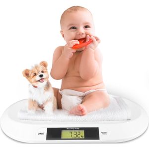 Silvergear Baby Weegschaal - Baby Spullen - Digitale Weegschaal - Dierenweegschaal - Tot 20kg - Wit