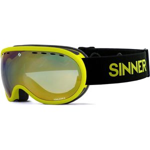 Skibril Sinner Vorlage S Matte Neon Yellow Double Full Gold-Green Mirror Vent