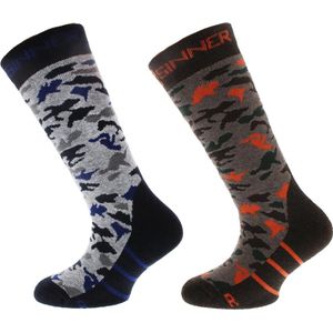 Sinner - Camo - Skisokken - Grijs - Polyamide - 2 Paar