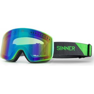 Pine Skibril - Groen Frame + Groene Spiegellens