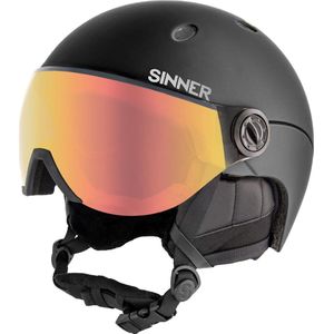 Sinner ski helm Titan Visor mat zwart (rode lens)