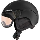 Sinner Titan Visor Trans+ Skihelm Met Vizier 2023 | Orange Cat 1-3 | Matte Black | Maat: 55 - 58 cm