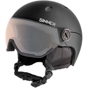 Sinner Titan Visor Trans+ Skihelm Met Vizier 2023 | Orange Cat 1-3 | Matte Black | Maat: 55 - 58 cm