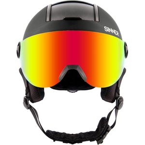 Sinner ski helm met vizier Bullit Visor mat zwart (zilverkleurige lens)